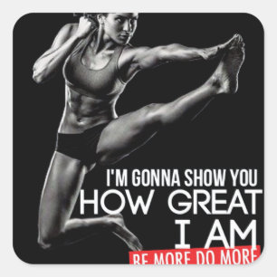 Pegatina Cuadrada Gimnasio Motivacional