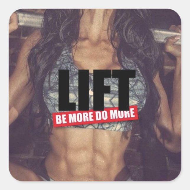 Pegatina Cuadrada Gimnasio Motivacional (Anverso)