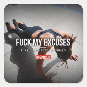 Pegatina Cuadrada Gimnasio Motivacional
