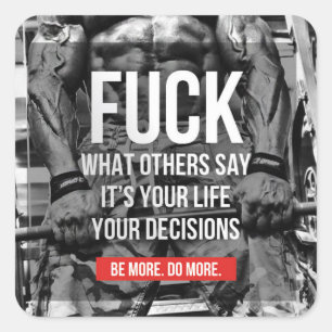 Pegatina Cuadrada Gimnasio Motivacional