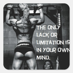 Pegatina Cuadrada Gimnasio Motivacional