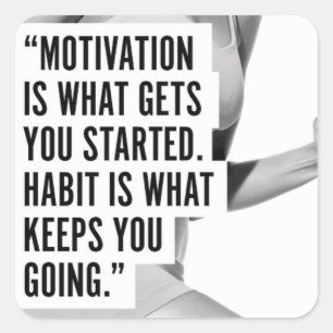 Pegatina Cuadrada Gimnasio Motivacional