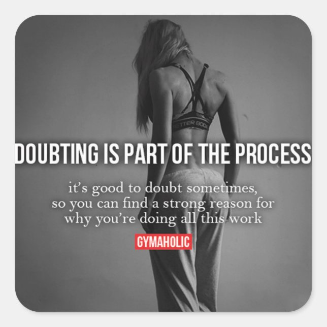 Pegatina Cuadrada Gimnasio Motivacional (Anverso)