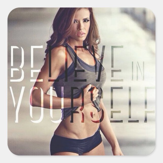 Pegatina Cuadrada Gimnasio Motivacional (Anverso)