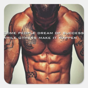 Pegatina Cuadrada Gimnasio Motivacional