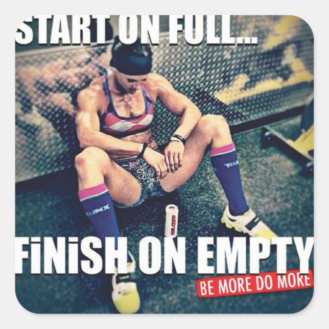 Pegatina Cuadrada Gimnasio Motivacional (Anverso)