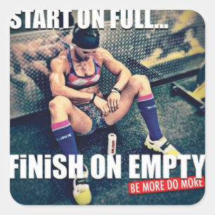 Pegatina Cuadrada Gimnasio Motivacional
