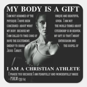 Pegatina Cuadrada Gimnasio Motivacional