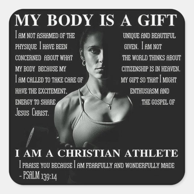 Pegatina Cuadrada Gimnasio Motivacional (Anverso)