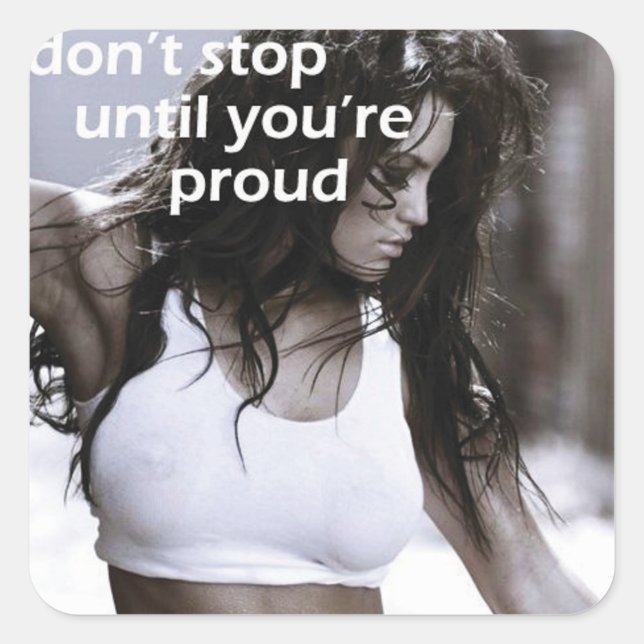 Pegatina Cuadrada Gimnasio Motivacional (Anverso)