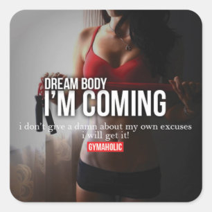 Pegatina Cuadrada Gimnasio Motivacional
