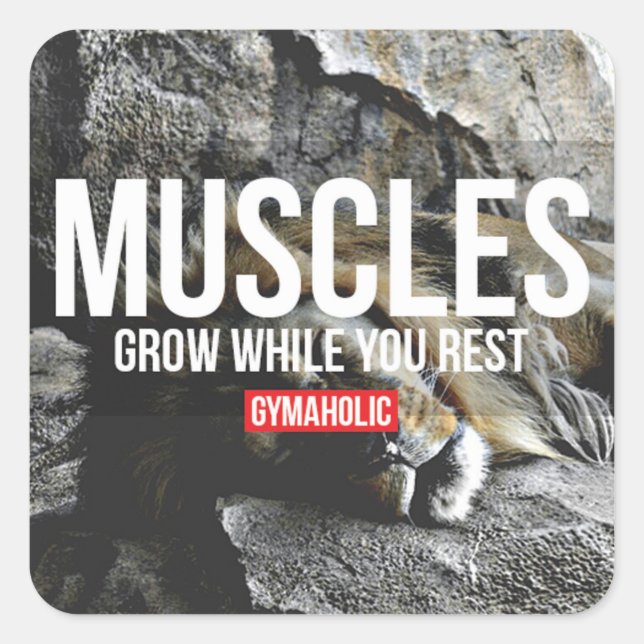 Pegatina Cuadrada Gimnasio Motivacional (Anverso)