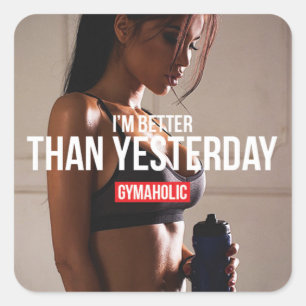 Pegatina Cuadrada Gimnasio Motivacional