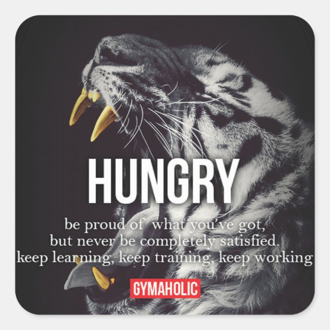 Pegatina Cuadrada Gimnasio Motivacional (Anverso)
