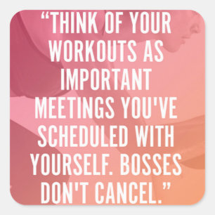Pegatina Cuadrada Gimnasio Motivacional
