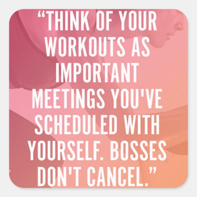 Pegatina Cuadrada Gimnasio Motivacional (Anverso)