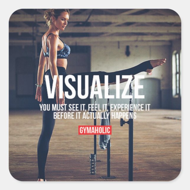 Pegatina Cuadrada Gimnasio Motivacional (Anverso)