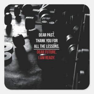 Pegatina Cuadrada Gimnasio Motivacional
