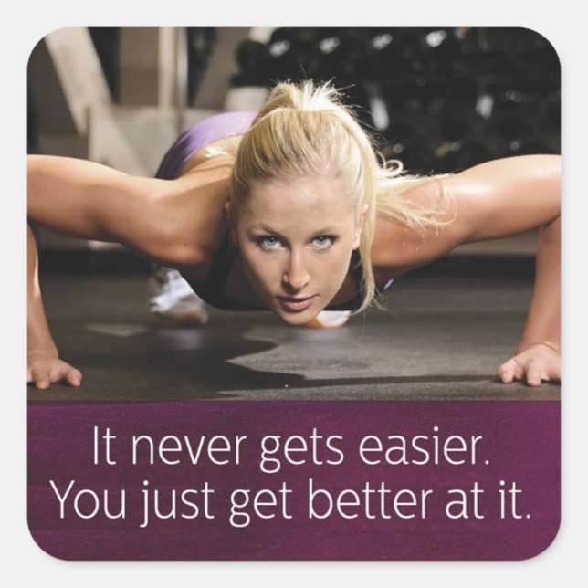 Pegatina Cuadrada Gimnasio Motivacional (Anverso)