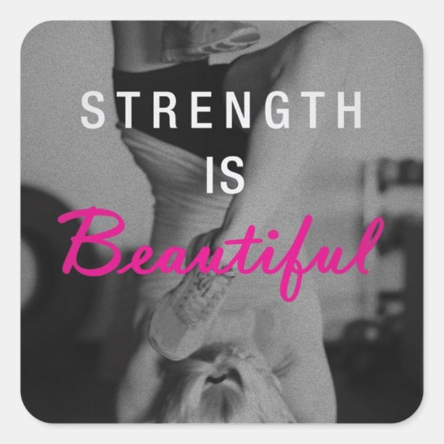 Pegatina Cuadrada Gimnasio Motivacional (Anverso)