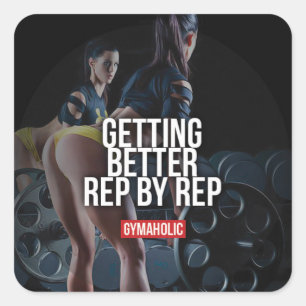 Pegatina Cuadrada Gimnasio Motivacional