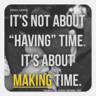 Pegatina Cuadrada Gimnasio Motivacional