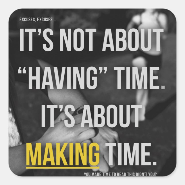 Pegatina Cuadrada Gimnasio Motivacional (Anverso)