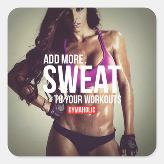 Pegatina Cuadrada Gimnasio Motivacional (Anverso)