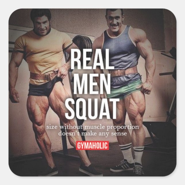 Pegatina Cuadrada Gimnasio Motivacional (Anverso)