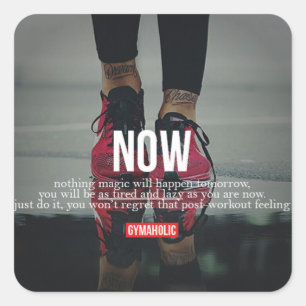 Pegatina Cuadrada Gimnasio Motivacional