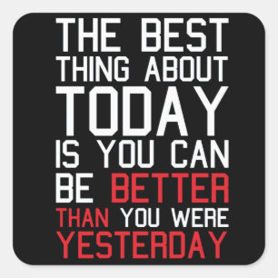 Pegatina Cuadrada Gimnasio Motivacional