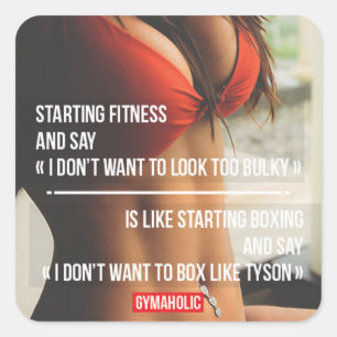 Pegatina Cuadrada Gimnasio Motivacional