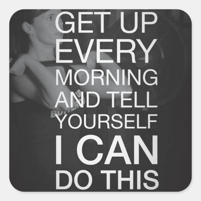 Pegatina Cuadrada Gimnasio Motivacional (Anverso)