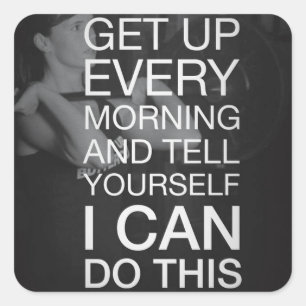 Pegatina Cuadrada Gimnasio Motivacional