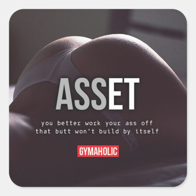 Pegatina Cuadrada Gimnasio Motivacional (Anverso)