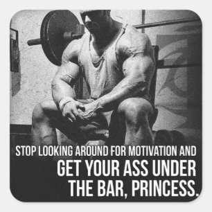 Pegatina Cuadrada Gimnasio Motivacional