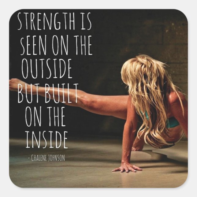 Pegatina Cuadrada Gimnasio Motivacional (Anverso)