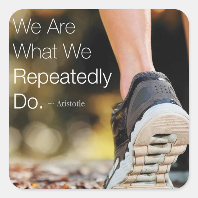 Pegatina Cuadrada Gimnasio Motivacional (Anverso)