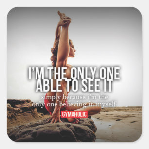 Pegatina Cuadrada Gimnasio Motivacional