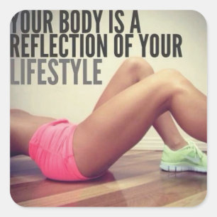 Pegatina Cuadrada Gimnasio Motivacional