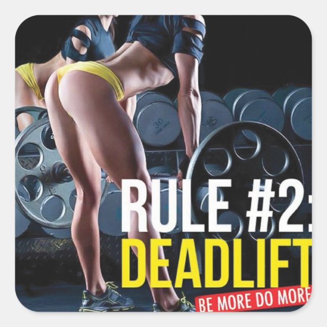 Pegatina Cuadrada Gimnasio Motivacional (Anverso)