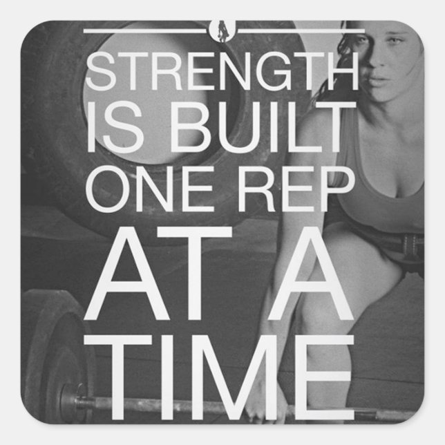 Pegatina Cuadrada Gimnasio Motivacional (Anverso)
