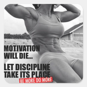 Pegatina Cuadrada Gimnasio Motivacional