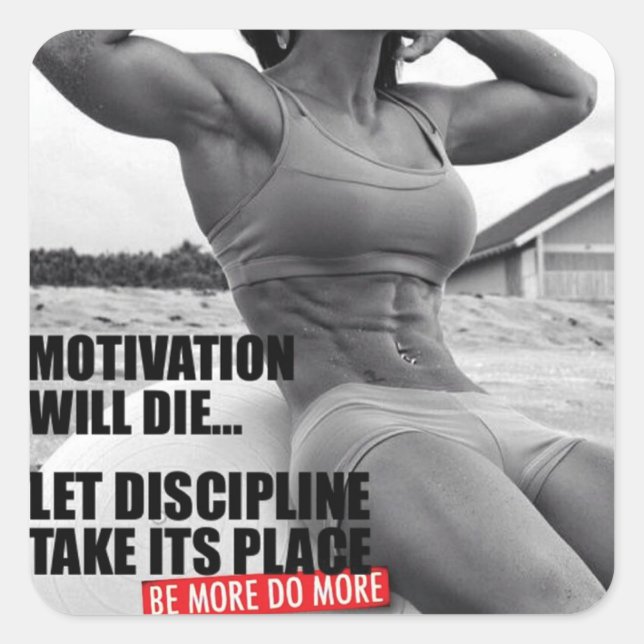 Pegatina Cuadrada Gimnasio Motivacional (Anverso)