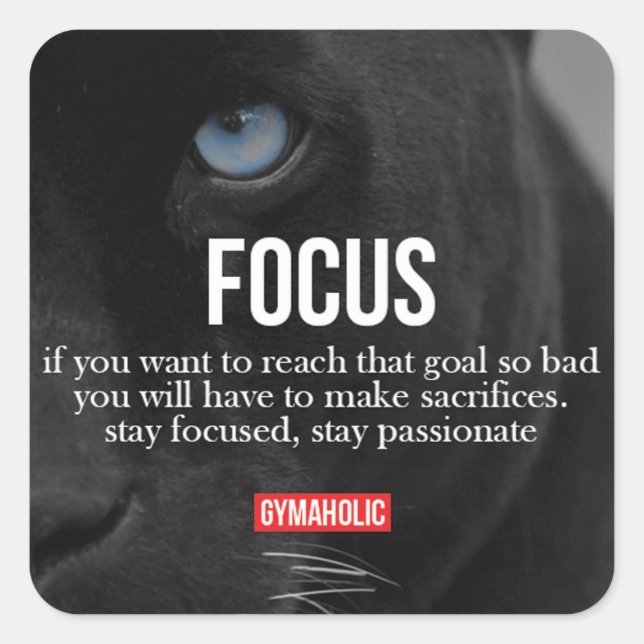 Pegatina Cuadrada Gimnasio Motivacional (Anverso)