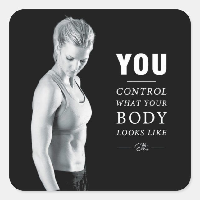 Pegatina Cuadrada Gimnasio Motivacional (Anverso)