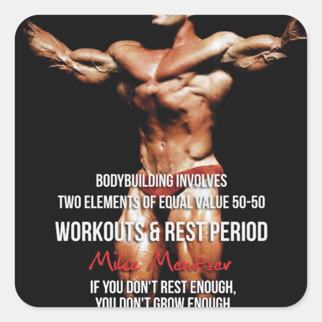 Pegatina Cuadrada Gimnasio Motivacional (Anverso)