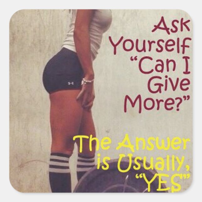 Pegatina Cuadrada Gimnasio Motivacional (Anverso)