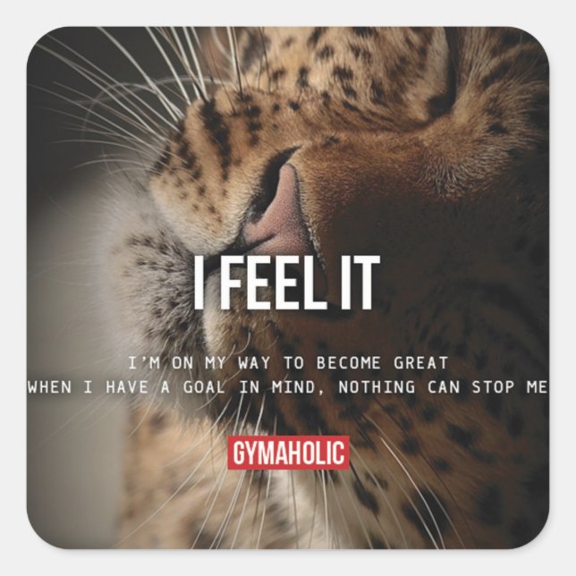 Pegatina Cuadrada Gimnasio Motivacional (Anverso)