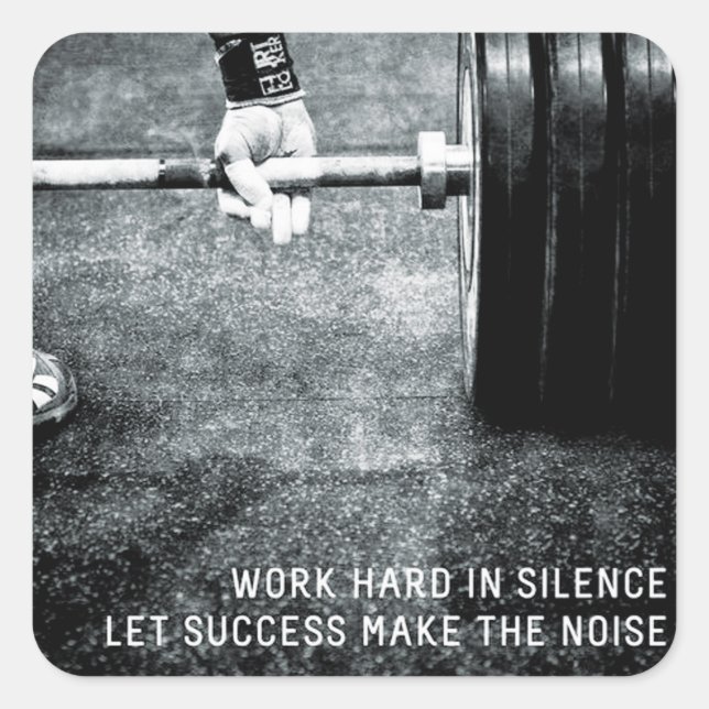 Pegatina Cuadrada Gimnasio Motivacional (Anverso)